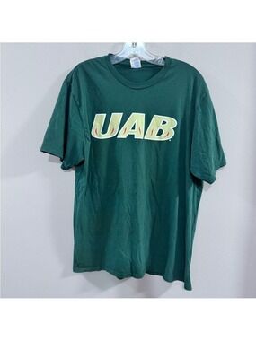 Men's Port & Company UAB University of Alabama Birmingham Green T-Shirt. Size L